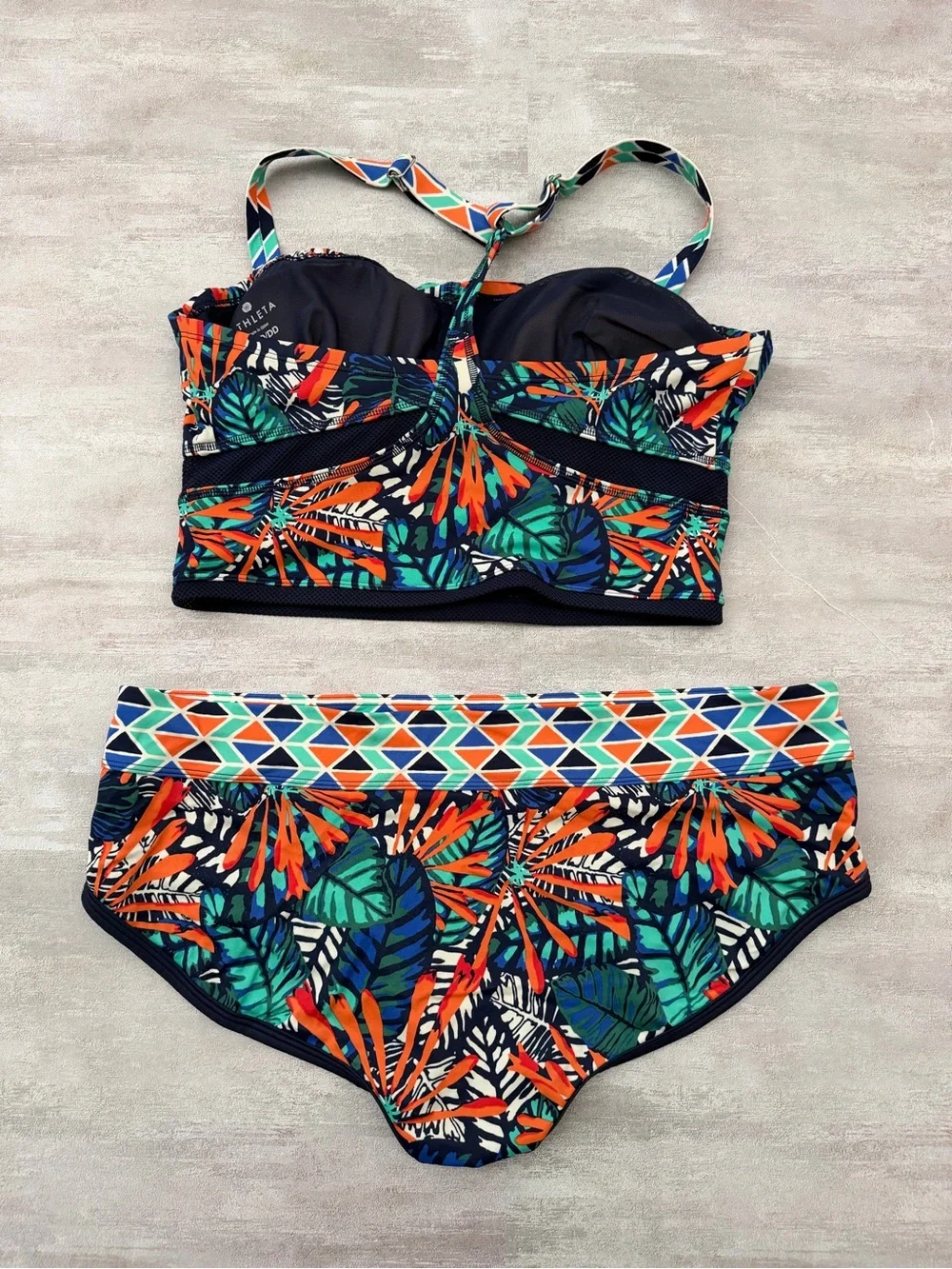 Athleta | Hanalei Print Bikini Swimsuit Set 36 D/DD Top & Bottoms Size L
